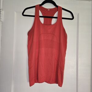 Lululemon Racerback Tank Top Womens Red Mesh Scoop Neck Lightweight Athletic Top